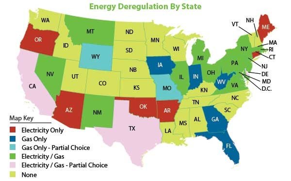Energy Deregulation Information by State